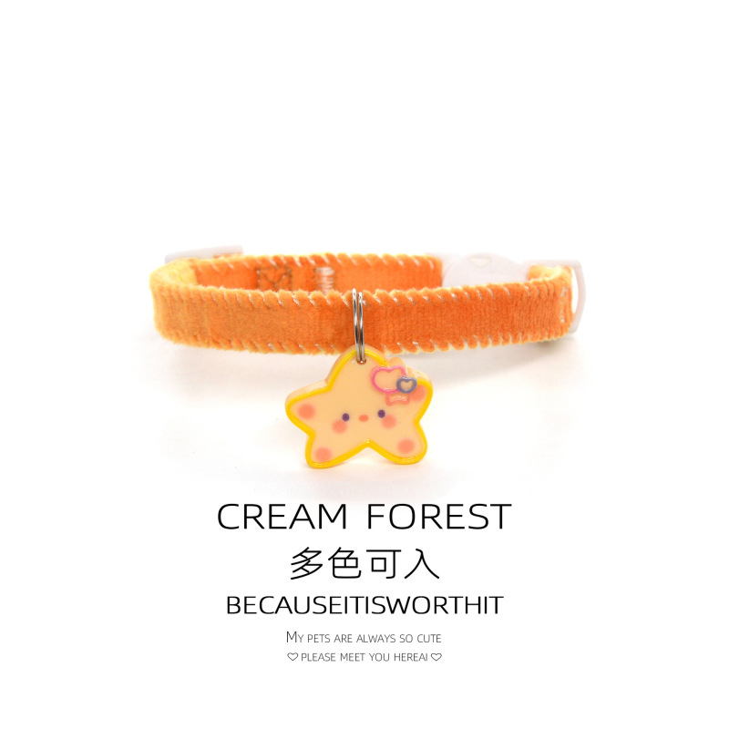 Cartoon Dog Cat Collar Cute Star Neck Ring Adjustable