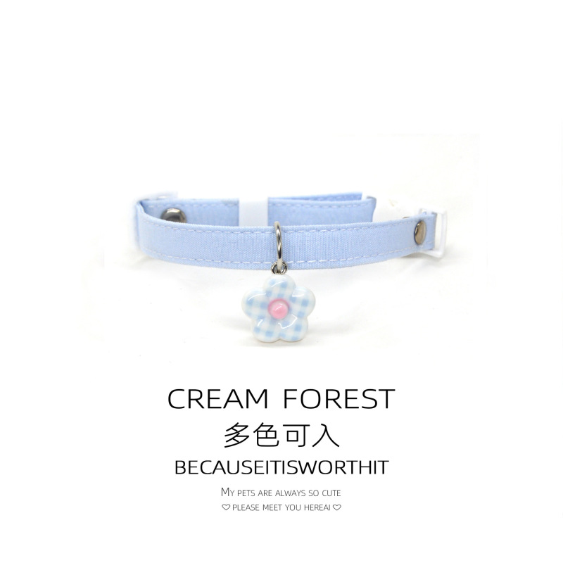 Pet Breakaway Cat Collar, Safe Cute Cotton and Linen Material Adjustable