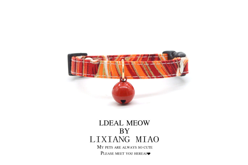 Cute Red Pet Collar with Bells Kitten  Cat Collar  Kitten