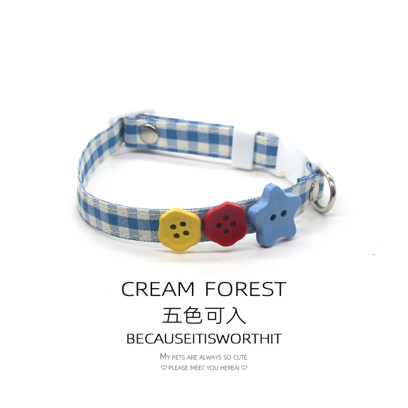 Pet Breakaway Cat Collar, Safe Cute Cotton and Linen Material Adjustable