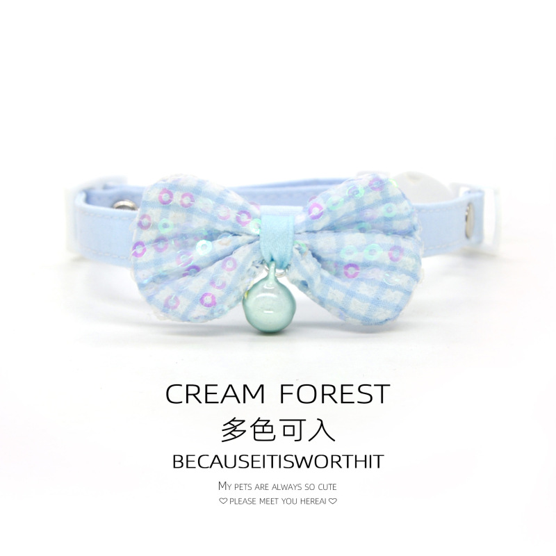 Pet Breakaway Cat Collar, Safe Cute Cotton and Linen Material Adjustable