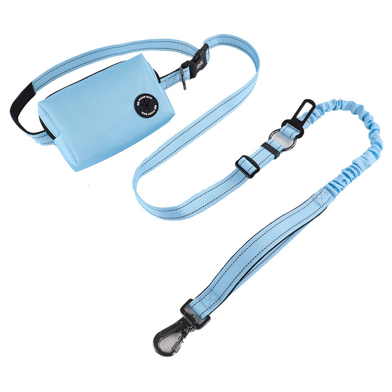 Stretchable dog walking rope, optional waist bag, hands-free running leash