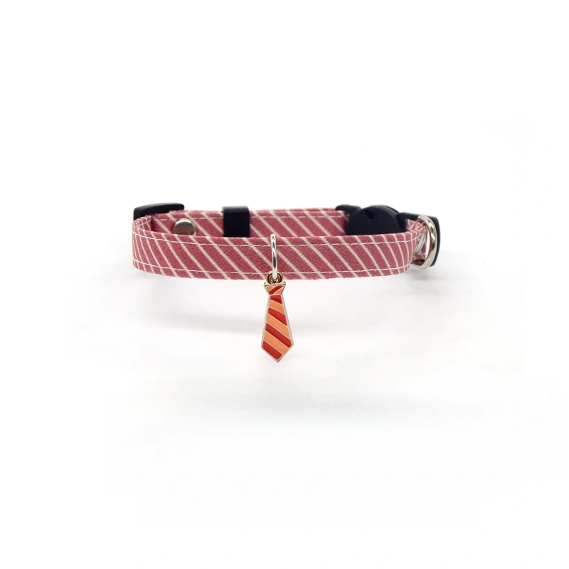 Cat Striped Bow Tie Animal Striped  Collar Pet Adjustable Christmas Cat Collar Pet Collar kitten accessories