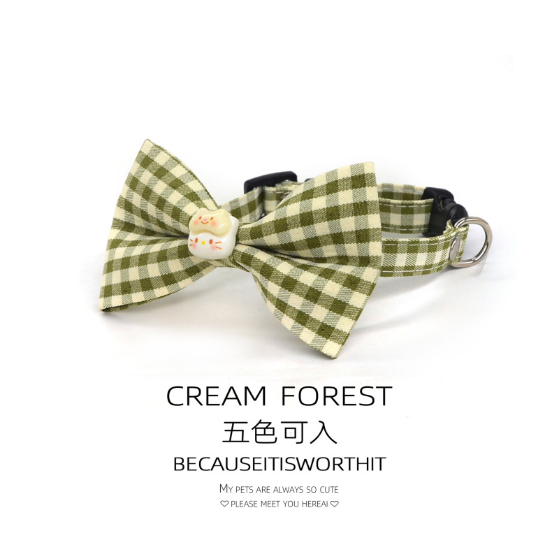 Pet Breakaway Cat Collar, Safe Cute Cotton and Linen Material Adjustable