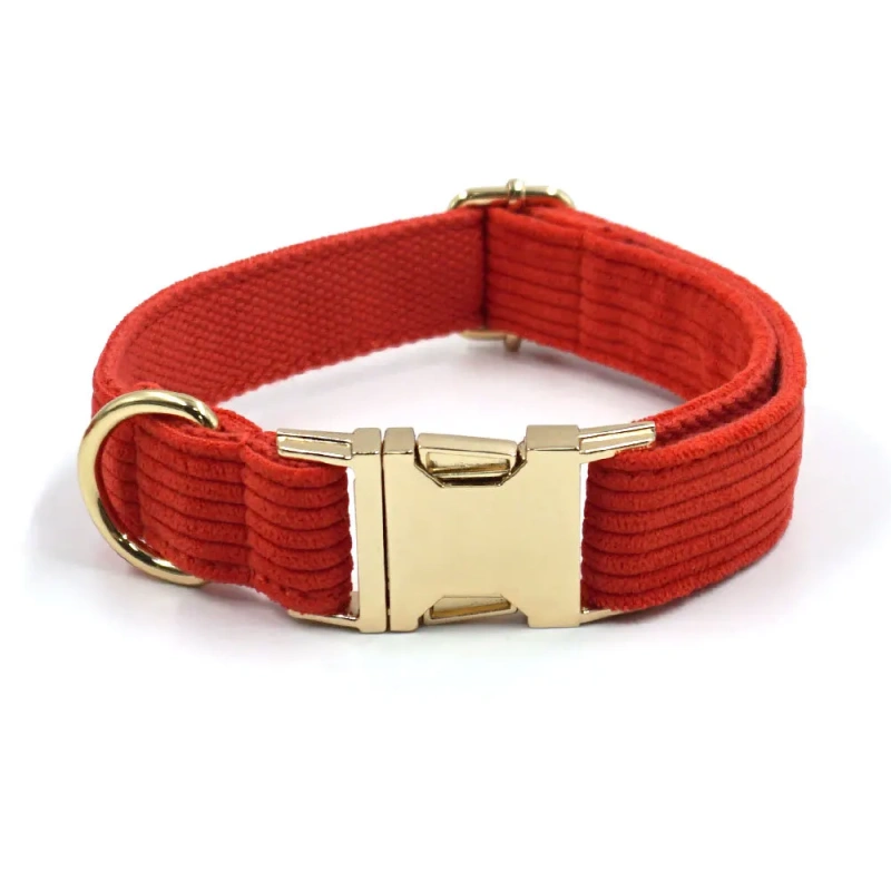 Multi Colors Corduroy Dog Cat Autumn Collars Custom Name Phone Number Puppy Necklace Adjustable Pet Leads Collar