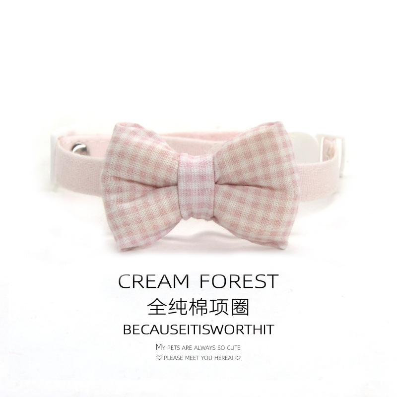 Pet Breakaway Cat Collar, Safe Cute Cotton and Linen Material Adjustable
