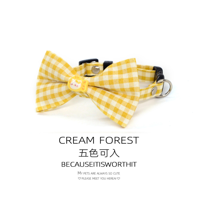Pet Breakaway Cat Collar, Safe Cute Cotton and Linen Material Adjustable