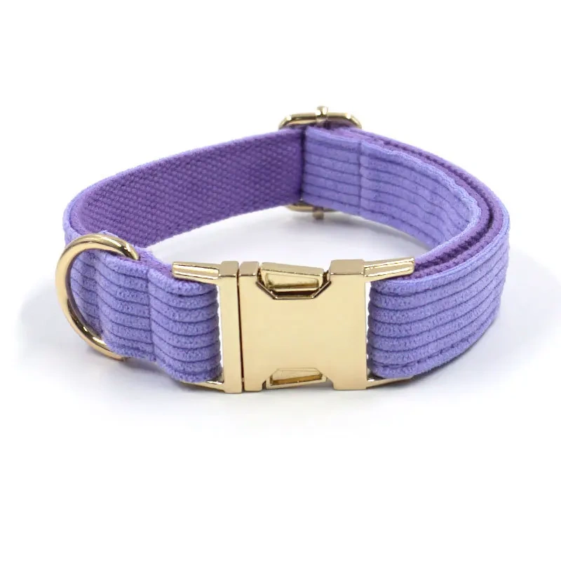 Multi Colors Corduroy Dog Cat Autumn Collars Custom Name Phone Number Puppy Necklace Adjustable Pet Leads Collar