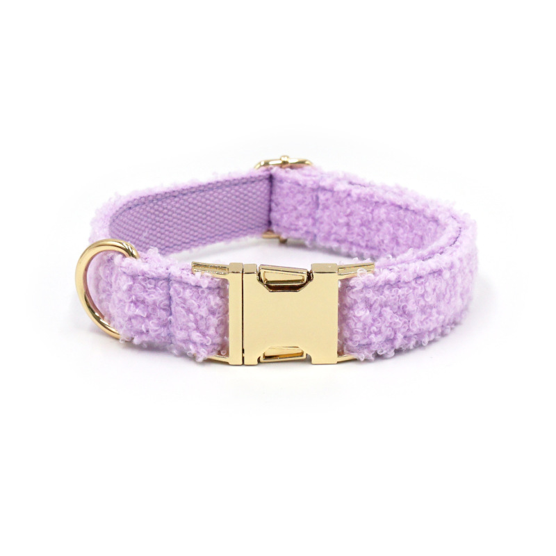 Soft Fleece Teddy Bear Dog Collar - Cozy & Adjustable Pet Necklace for Small Dogs, Cute & Comfortable