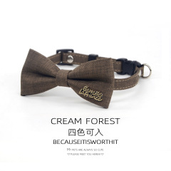 Pet Breakaway Cat Collar, Safe Cute Cotton and Linen Material Adjustable