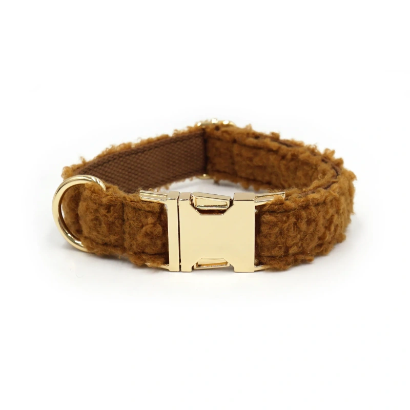Soft Fleece Teddy Bear Dog Collar - Cozy & Adjustable Pet Necklace for Small Dogs, Cute & Comfortable