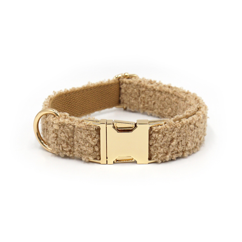 Soft Fleece Teddy Bear Dog Collar - Cozy & Adjustable Pet Necklace for Small Dogs, Cute & Comfortable