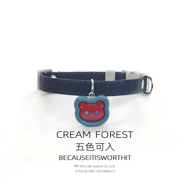 Pet Breakaway Cat Collar, Safe Cute Cotton and Linen Material Adjustable