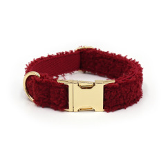 Soft Fleece Teddy Bear Dog Collar - Cozy & Adjustable Pet Necklace for Small Dogs, Cute & Comfortable
