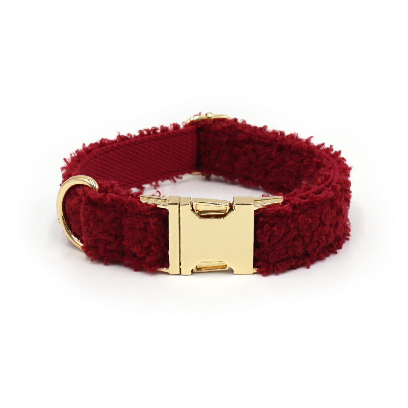 Soft Fleece Teddy Bear Dog Collar - Cozy & Adjustable Pet Necklace for Small Dogs, Cute & Comfortable