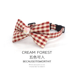 Pet Breakaway Cat Collar, Safe Cute Cotton and Linen Material Adjustable