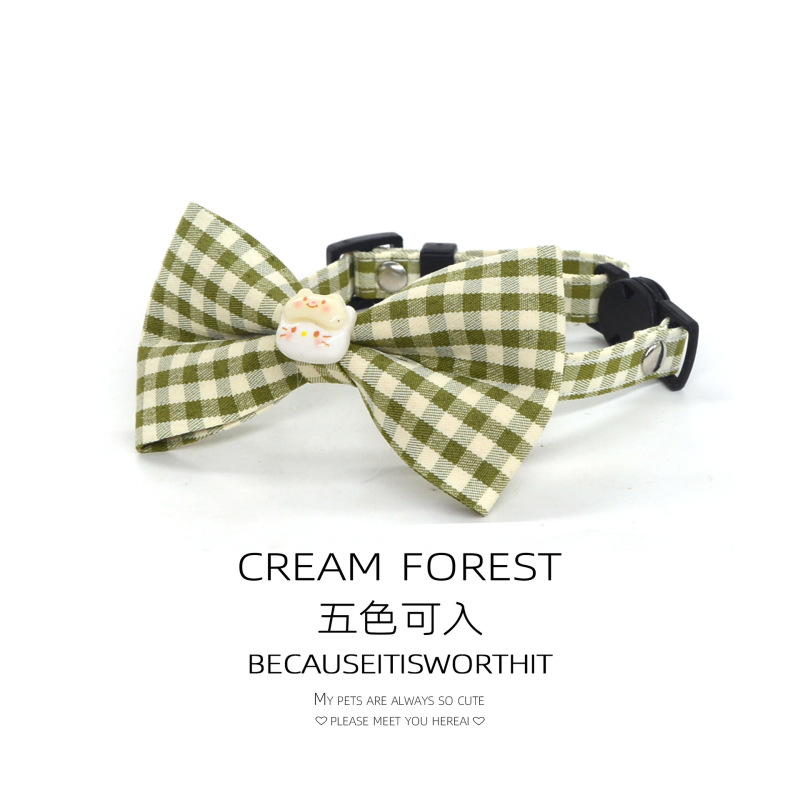 Pet Breakaway Cat Collar, Safe Cute Cotton and Linen Material Adjustable