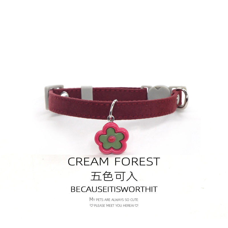 Pet Breakaway Cat Collar, Safe Cute Cotton and Linen Material Adjustable