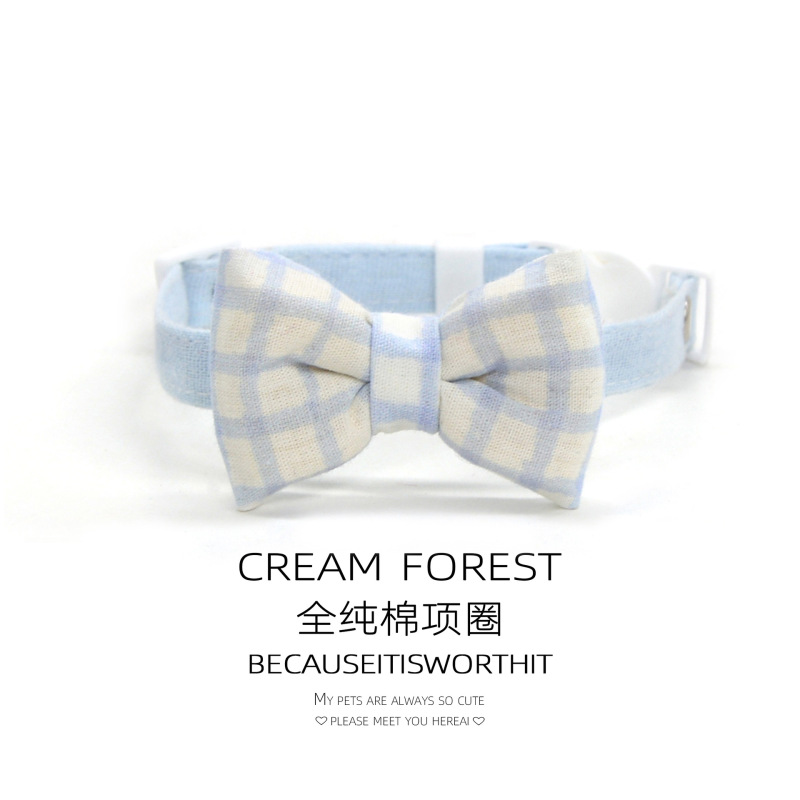 Pet Breakaway Cat Collar, Safe Cute Cotton and Linen Material Adjustable