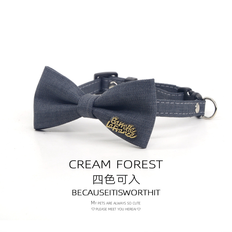 Pet Breakaway Cat Collar, Safe Cute Cotton and Linen Material Adjustable
