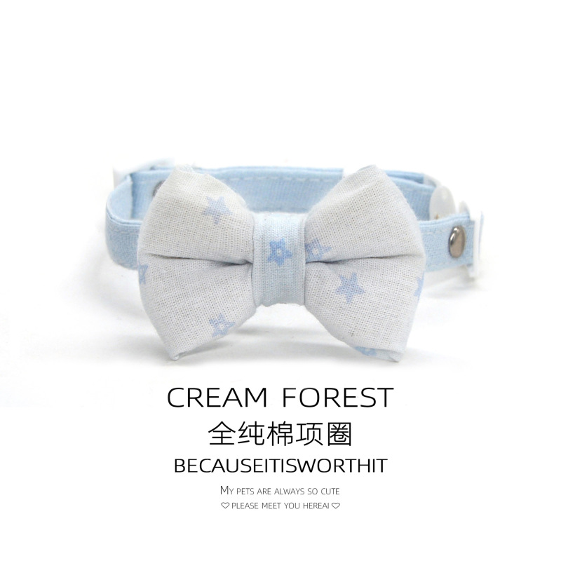 Pet Breakaway Cat Collar, Safe Cute Cotton and Linen Material Adjustable