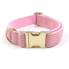 Multi Colors Corduroy Dog Cat Autumn Collars Custom Name Phone Number Puppy Necklace Adjustable Pet Leads Collar