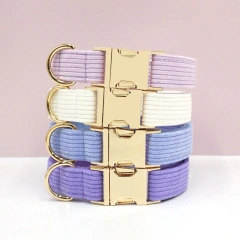 Multi Colors Corduroy Dog Cat Autumn Collars Custom Name Phone Number Puppy Necklace Adjustable Pet Leads Collar