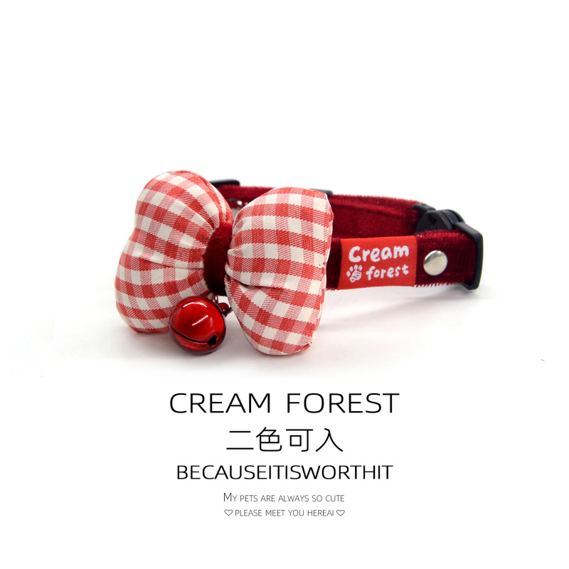 Pet Breakaway Cat Collar, Safe Cute Cotton and Linen Material Adjustable