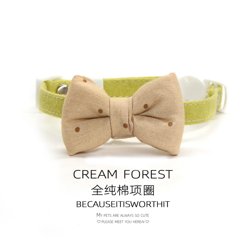 Pet Breakaway Cat Collar, Safe Cute Cotton and Linen Material Adjustable
