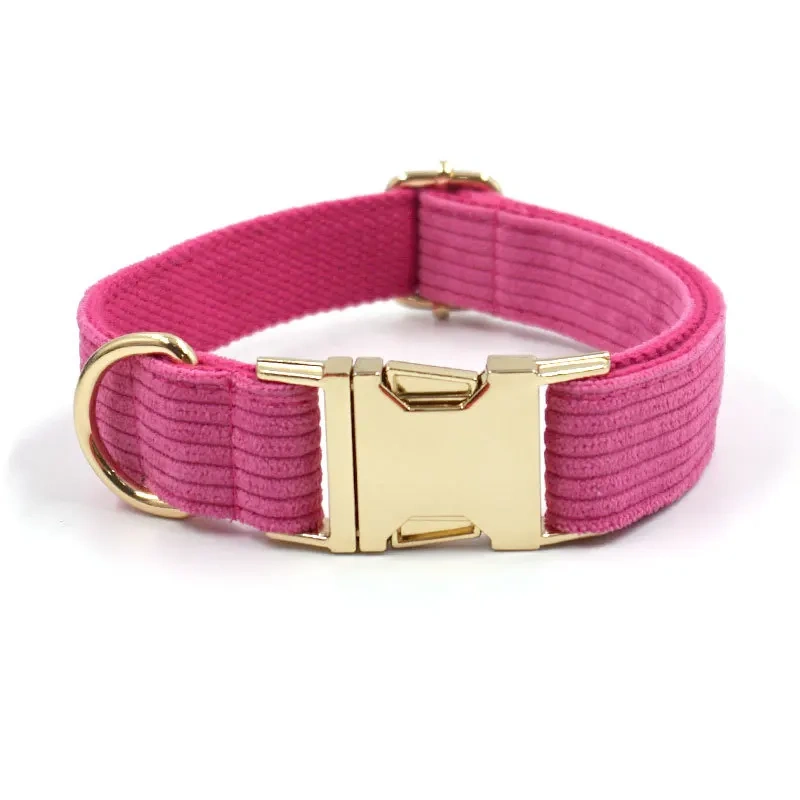 Multi Colors Corduroy Dog Cat Autumn Collars Custom Name Phone Number Puppy Necklace Adjustable Pet Leads Collar