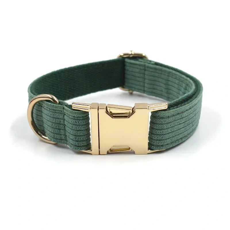 Multi Colors Corduroy Dog Cat Autumn Collars Custom Name Phone Number Puppy Necklace Adjustable Pet Leads Collar