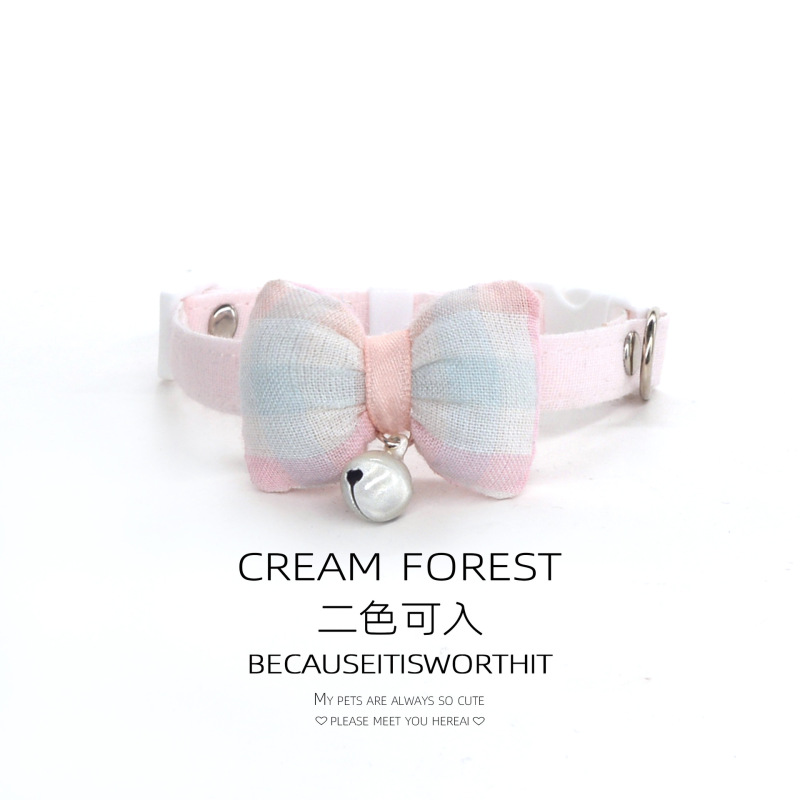 Pet Breakaway Cat Collar, Safe Cute Cotton and Linen Material Adjustable