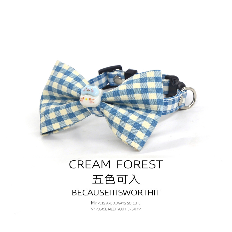 Pet Breakaway Cat Collar, Safe Cute Cotton and Linen Material Adjustable