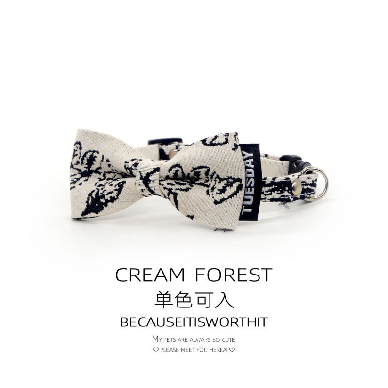 Pet Breakaway Cat Collar, Safe Cute Cotton and Linen Material Adjustable