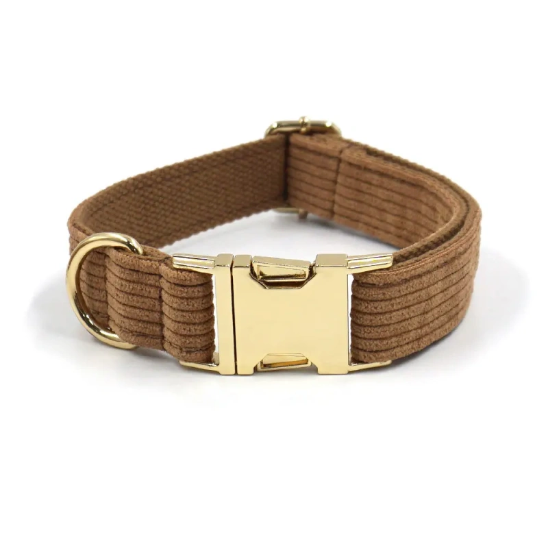 Multi Colors Corduroy Dog Cat Autumn Collars Custom Name Phone Number Puppy Necklace Adjustable Pet Leads Collar