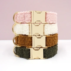 Soft Fleece Teddy Bear Dog Collar - Cozy & Adjustable Pet Necklace for Small Dogs, Cute & Comfortable