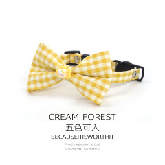 Pet Breakaway Cat Collar, Safe Cute Cotton and Linen Material Adjustable