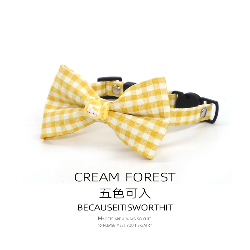 Pet Breakaway Cat Collar, Safe Cute Cotton and Linen Material Adjustable
