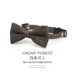 Pet Breakaway Cat Collar, Safe Cute Cotton and Linen Material Adjustable