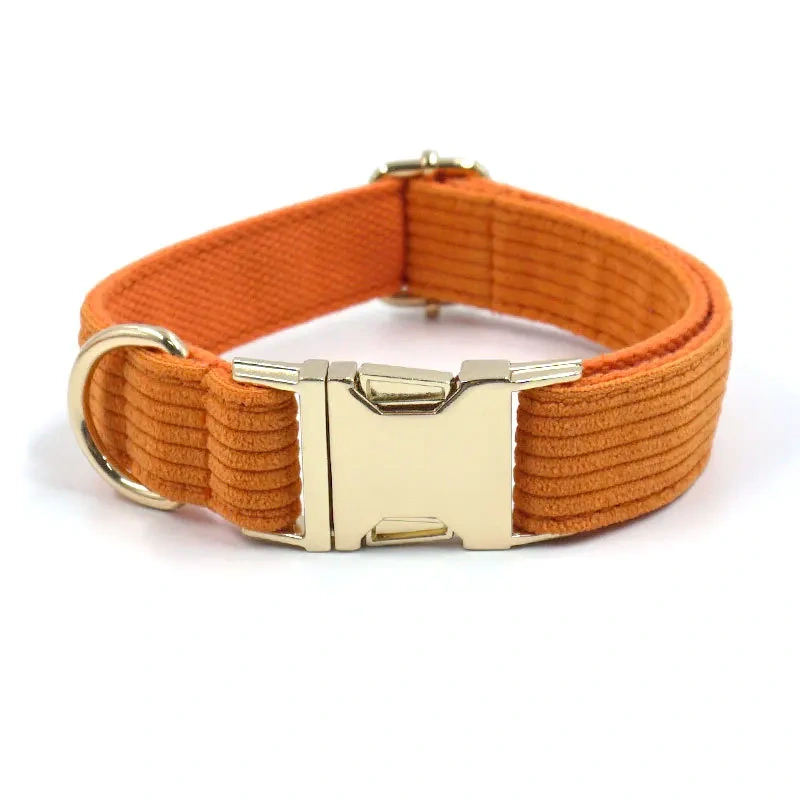 Multi Colors Corduroy Dog Cat Autumn Collars Custom Name Phone Number Puppy Necklace Adjustable Pet Leads Collar