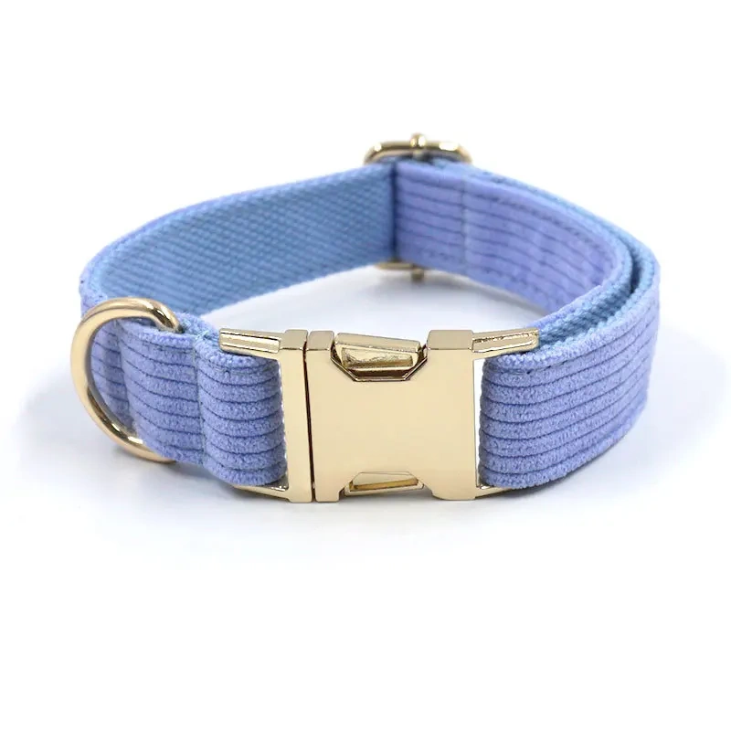 Multi Colors Corduroy Dog Cat Autumn Collars Custom Name Phone Number Puppy Necklace Adjustable Pet Leads Collar