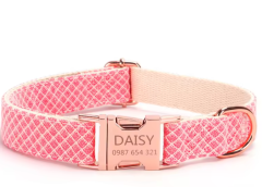 Personalized Engravable Luxury Polyester Pet Collar Set