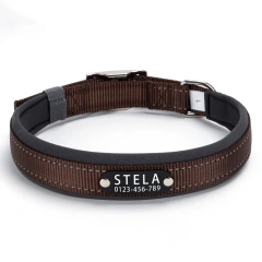 Reflective Dog Collar Personalized Pet Tag Collar Custom Puppy Cat Nameplate ID Collars Engraved Comfortable Diving cloth Padded