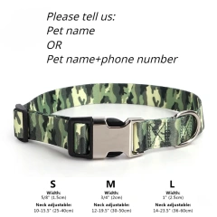 Custom Large Dog Collar Cute Print Personalized Pet Collar Nylon Puppy Dogs ID Collars Engraved Name for Small Medium Large Dog