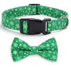 Halloween Christmas Plaid Pet Collar Plaid Snowflake Santa Claus Printed Bow Ties