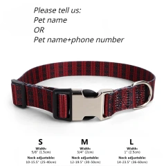 Custom Large Dog Collar Cute Print Personalized Pet Collar Nylon Puppy Dogs ID Collars Engraved Name for Small Medium Large Dog