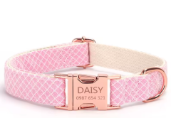 Personalized Engravable Luxury Polyester Pet Collar Set
