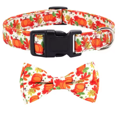 Halloween Christmas Plaid Pet Collar Plaid Snowflake Santa Claus Printed Bow Ties