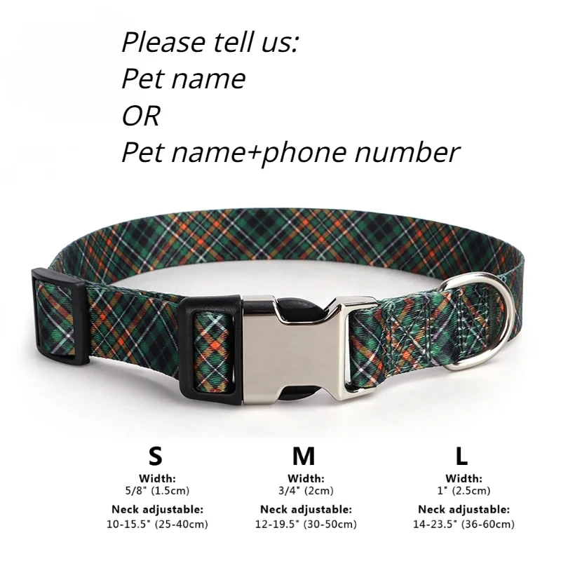 Custom Large Dog Collar Cute Print Personalized Pet Collar Nylon Puppy Dogs ID Collars Engraved Name for Small Medium Large Dog