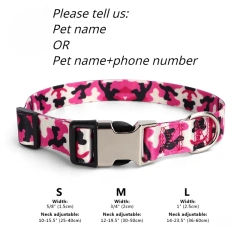 Custom Large Dog Collar Cute Print Personalized Pet Collar Nylon Puppy Dogs ID Collars Engraved Name for Small Medium Large Dog